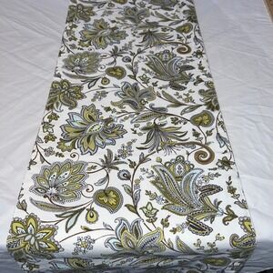En Vogue Green Brown Paisley Floral 100% Cotton Table Runner 13x68 RN119737